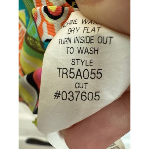 Trina Turk Recreation Bright Multicolor Tropical Swim Cover - Picture 7 of 8